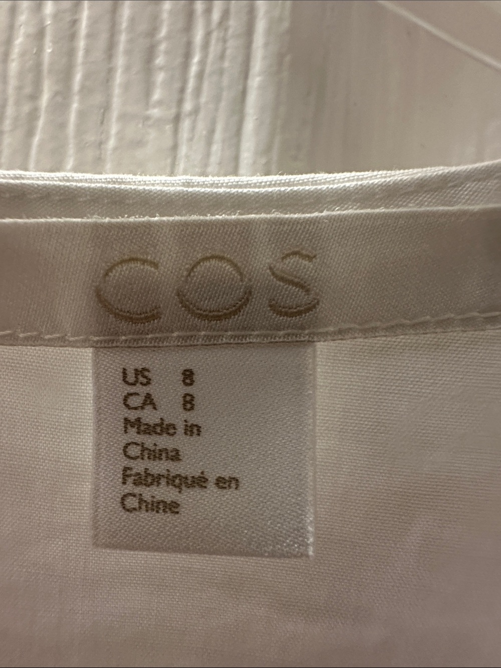 COS White Women's Top with Subtle Logo Trim - Picture 2 of 5
